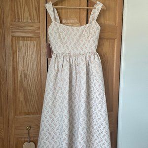 BHLDN Ivory Metallic Aletta Dress Size 2